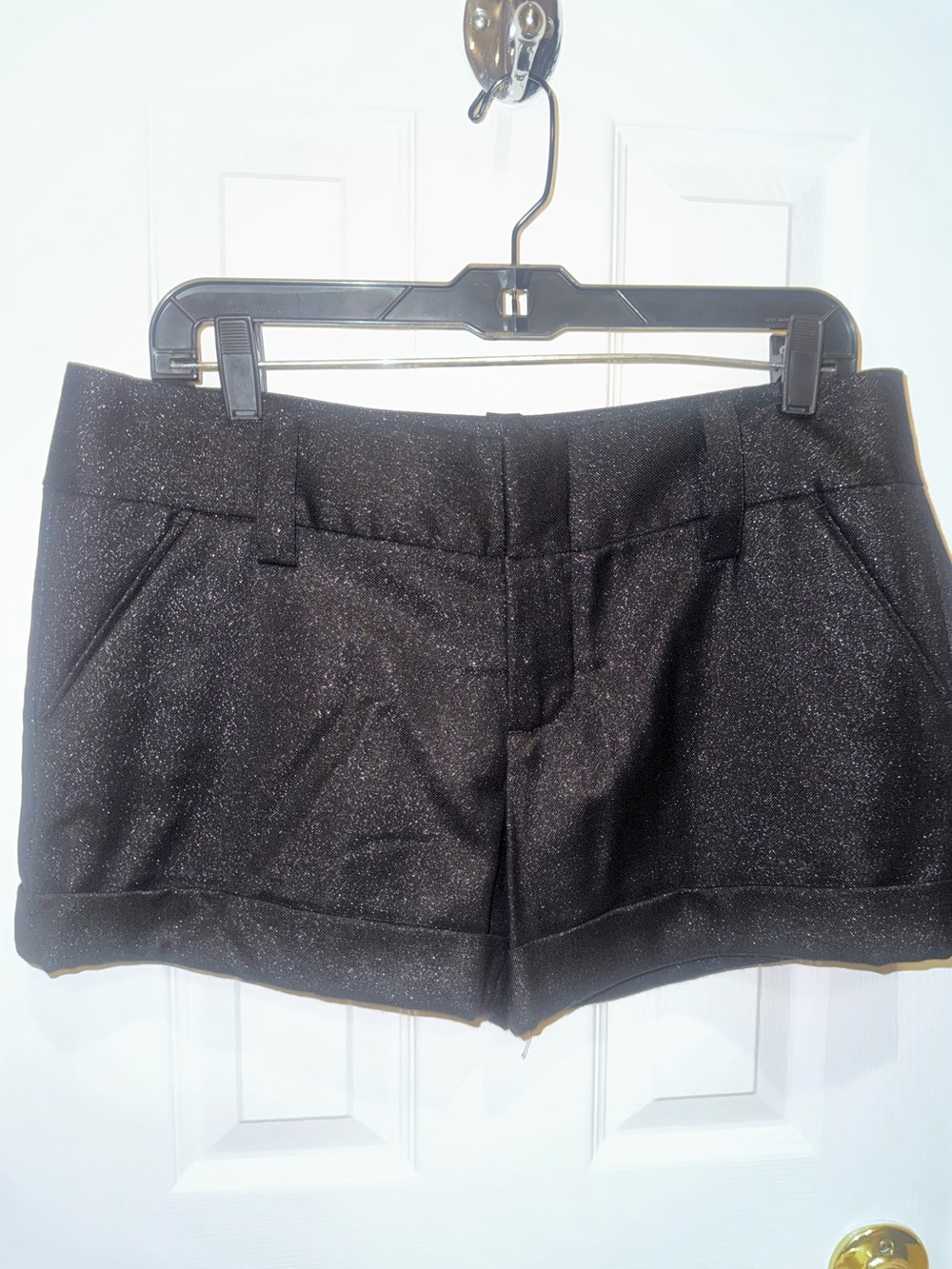 Alice + Olivia black and sparkly cady cuff short